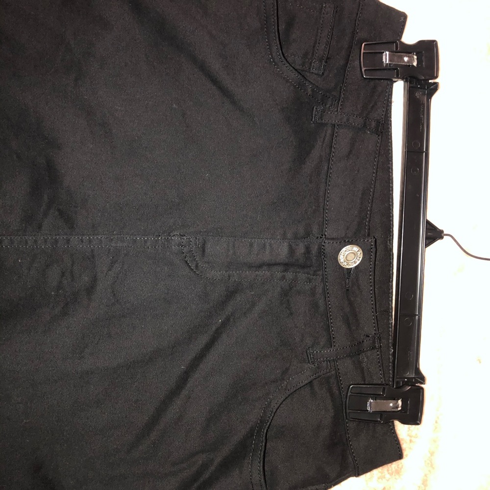 Black denim skirt